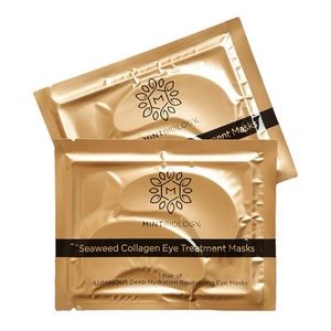 MINTBIOLOGY SEAWEED COLLAGEN GOLD EYE MASKS 10G X 15 SACHETS - BNIB